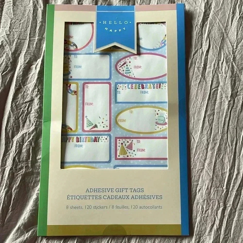 Hello Happy Adhesive Gift Tags 120 stickers
